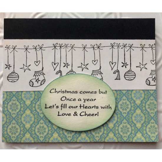 Christmas comes but once a year; Christmas Text Rubber Stamp