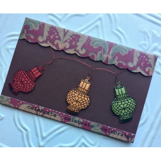 Chinese Lantern Rubber Stamp