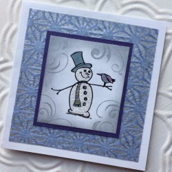 Snowman with Bird Rubber Stamp Snowman with Bird Rubber Stamp