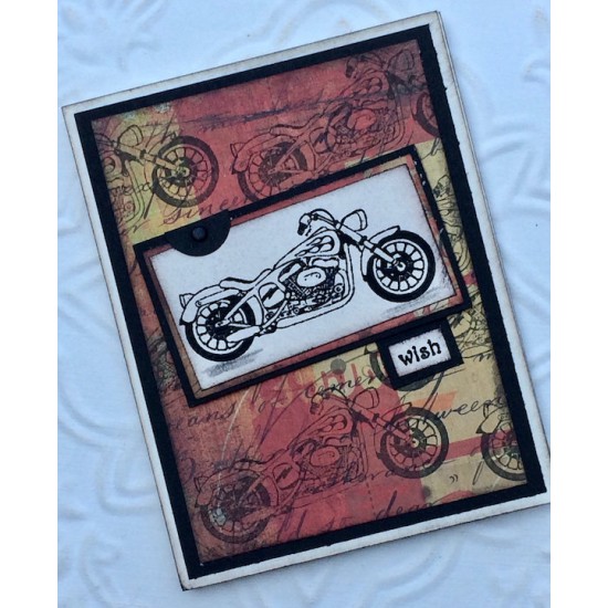 Twin V Motorcycle Rubber Stamp