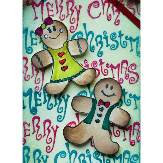 Ginger Gingerbread Girl Rubber Stamp