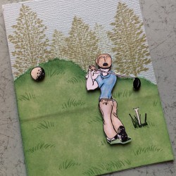 Golfer Rubber Stamp
