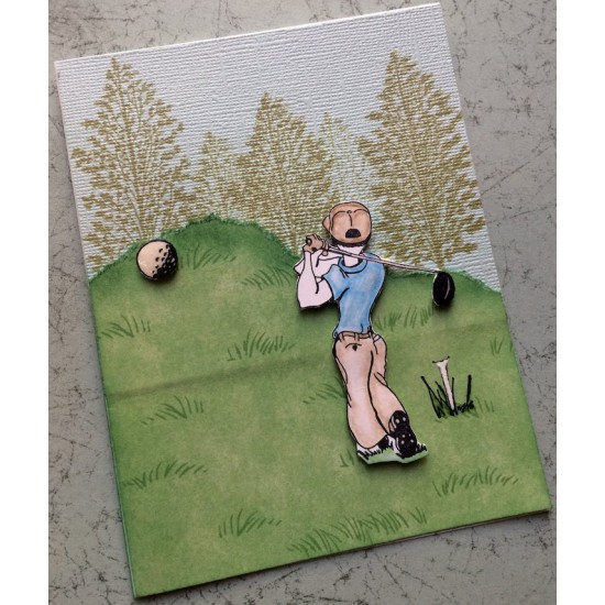 Golfer Rubber Stamp