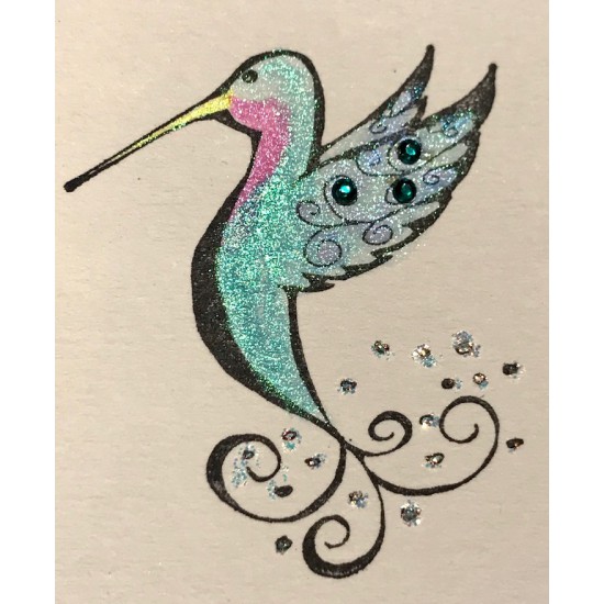 Summer Hummer Hummingbird Rubber Stamp