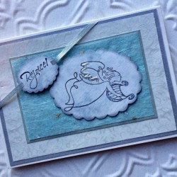 Heavenly Harpist Rubber Stamp