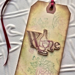 Wine Script Rubber Stamp