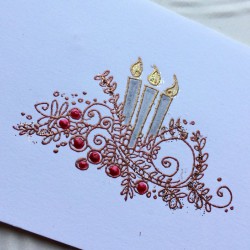 Centre Peace Christmas Candles Rubber Stamp
