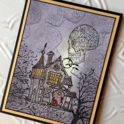 Haunted House Rubber Stamp Haunted House Rubber Stamp