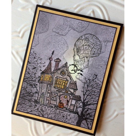 Haunted House Rubber Stamp