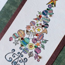 Ornamental Christmas Tree Rubber Stamp