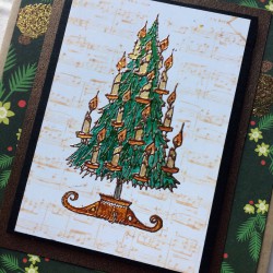 Candle Christmas Tree Rubber Stamp