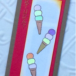 3 Scoops Ice Cream Cone Rubber Stamp 3 Scoops Ice Cream Cone Rubber Stamp
