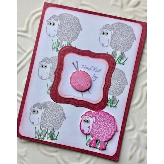 Bashful Sheep Rubber Stamp