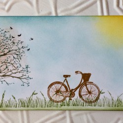 Vintage Girl's Bicycle Rubber Stamp Vintage Girl's Bicycle Rubber Stamp
