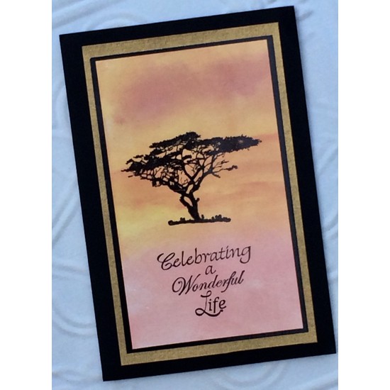 Celebrating A Wonderful Life Rubber Stamp