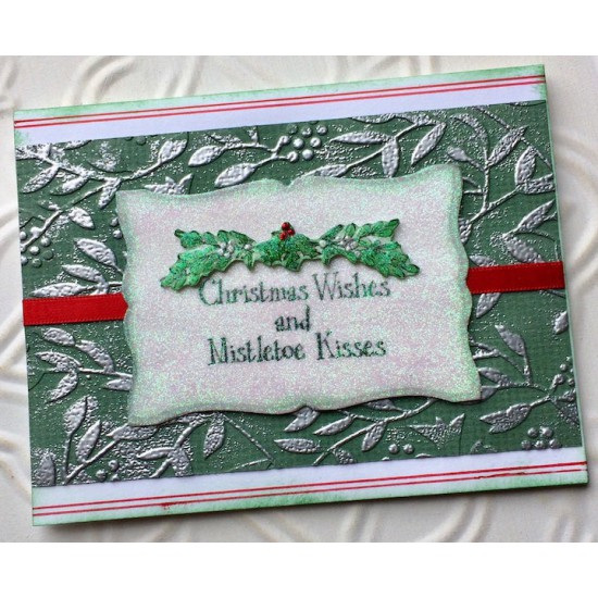 Christmas Wishes and Mistletoe Kisses Rubber Stamp