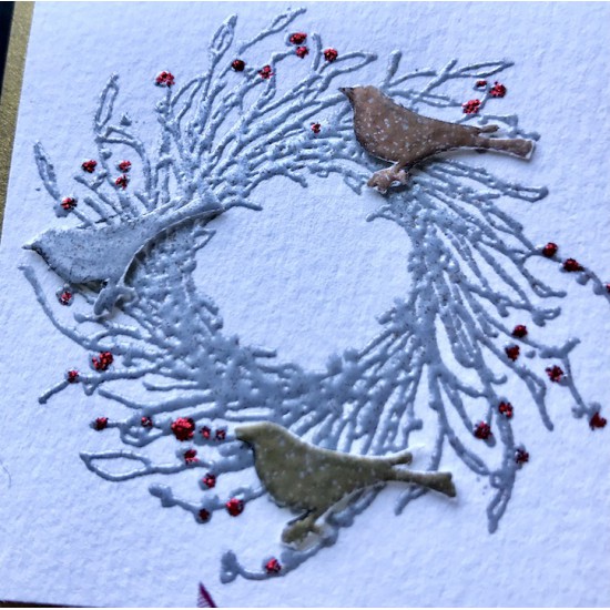 Rustic Wreath Rubber Stamp