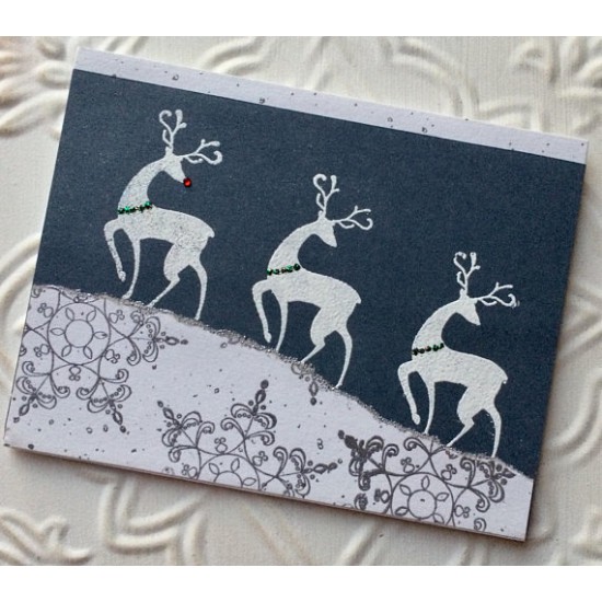 Silhouette Reindeer Rubber Stamp