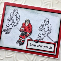 Hockey Player Rubber Stamp Hockey Player Rubber Stamp
