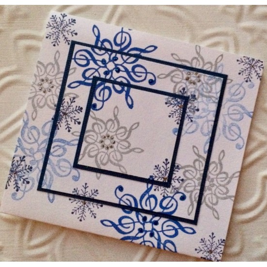 Musical Snowflake Rubber Stamp