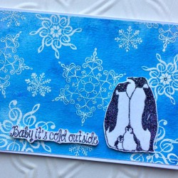 Penguin Family Rubber Stamp