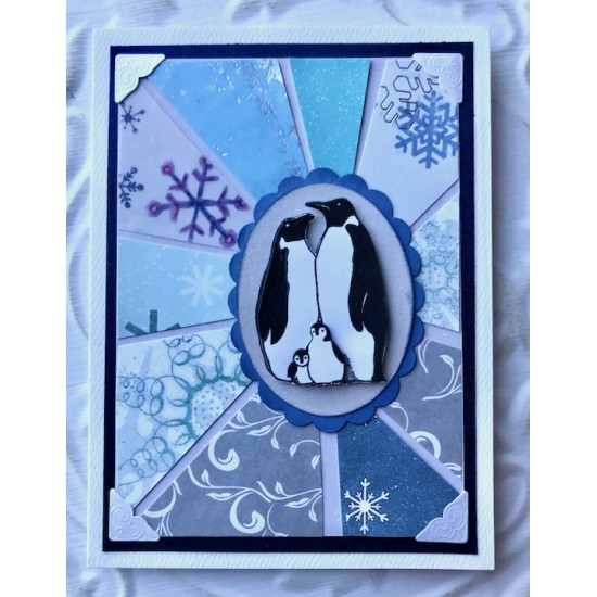 Penguin Family Rubber Stamp