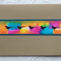 Silhouette Bird Perched Rubber Stamp