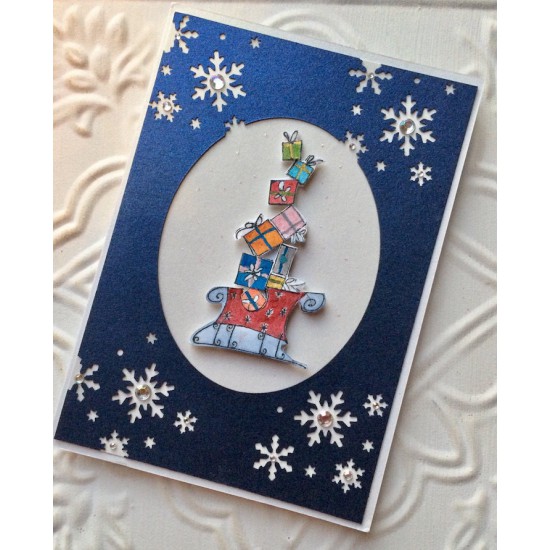 Christmas Sleigh Rubber Stamp