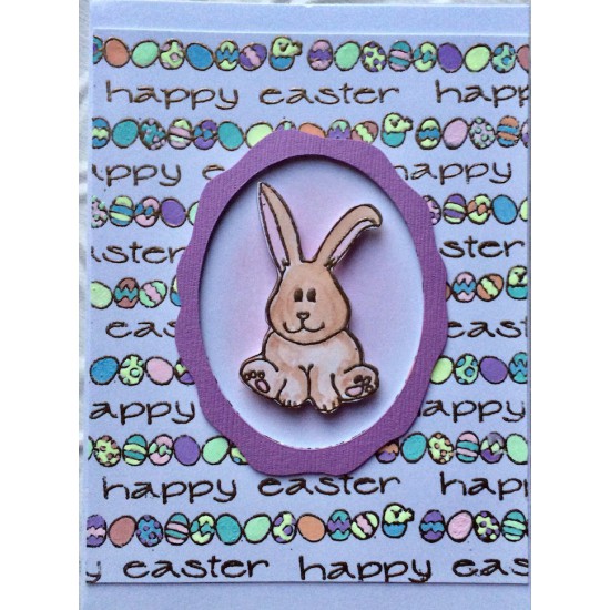 Happy Easter Eggs Rubber Stamp