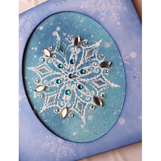 Floral Snowflake Rubber Stamp