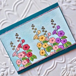 Hollyhock Flower Rubber Stamp Hollyhock Flower Rubber Stamp