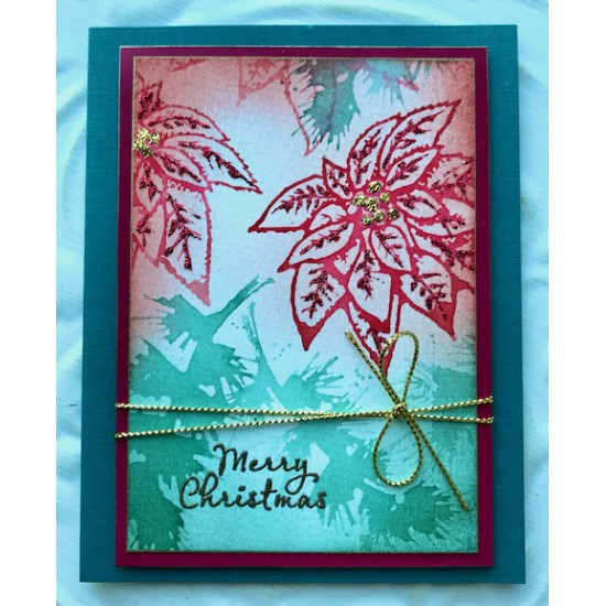 Poinsettia Rubber Stamp