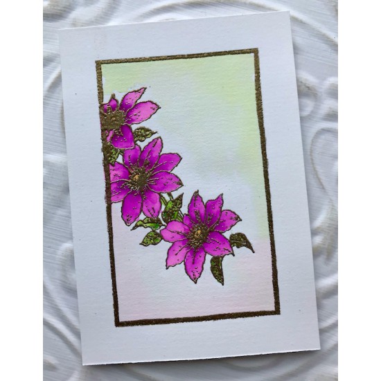 Clematis Rubber Stamp