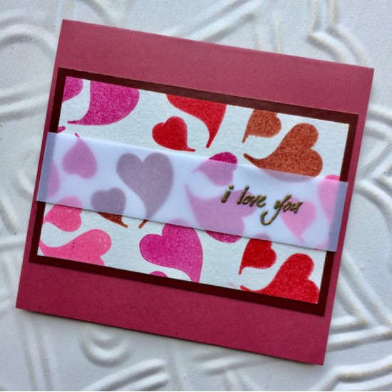 Floating Hearts Rubber Stamp