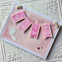 It's A Girl! Banner Rubber Stamp It's A Girl! Banner Rubber Stamp