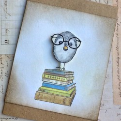 Nerd Bird Rubber Stamp