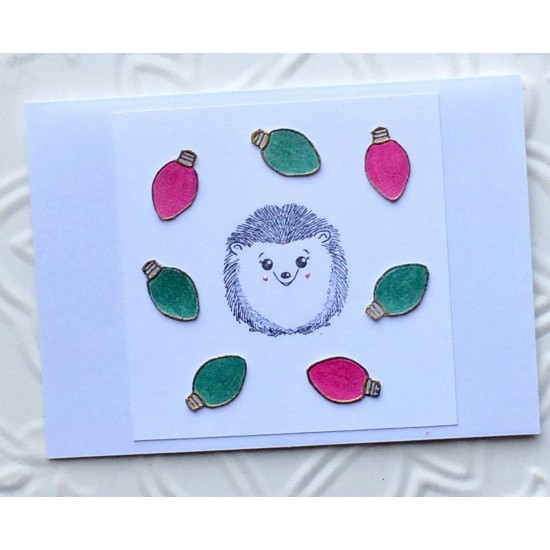 Single Christmas Light Rubber Stamp